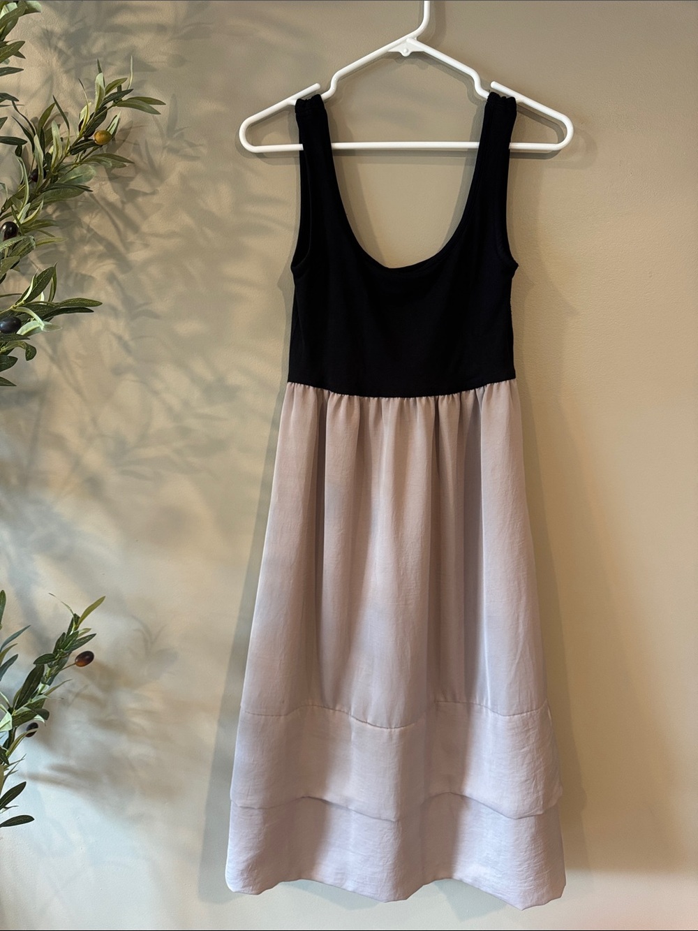 Mossimo Supply Co. Black Bodice with Light Pink Midi Dress